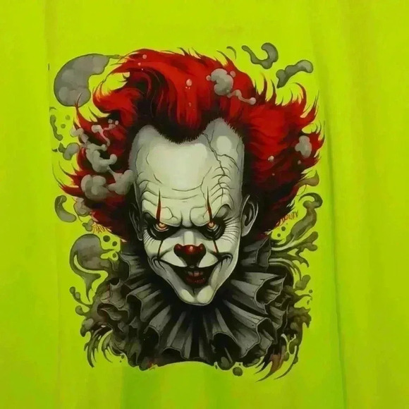 NWOT Handmade Pennywise Neon Short Sleeve Unisex Tee - Size Medium - Picture 2 of 6
